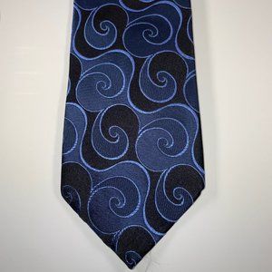 Silk Dolce & Gabbana Tie - Black W/Blue Jacquard Swirl Pattern - EUC